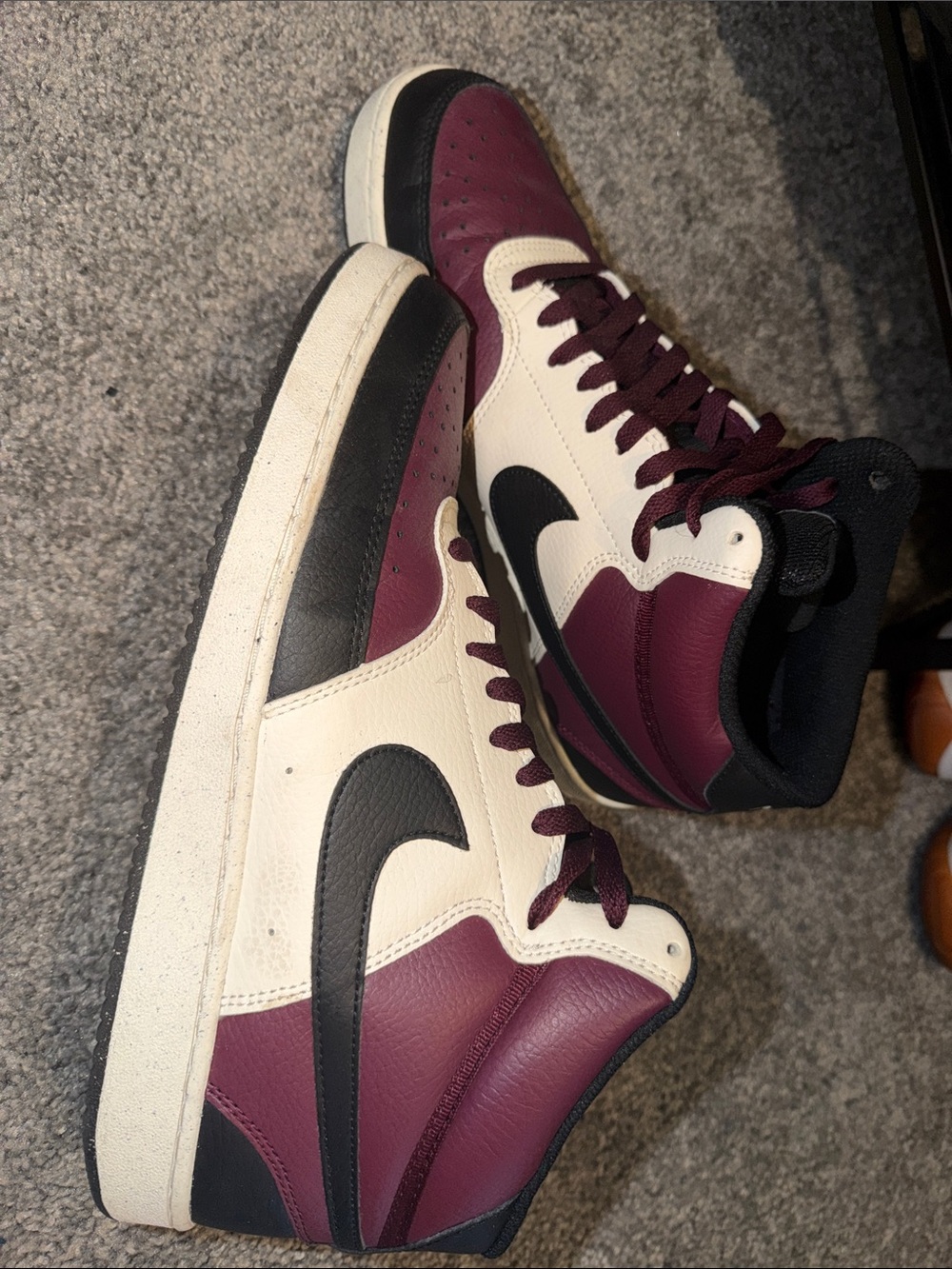 Nike Men's High-Top Sneakers in Burgundy, Black & White